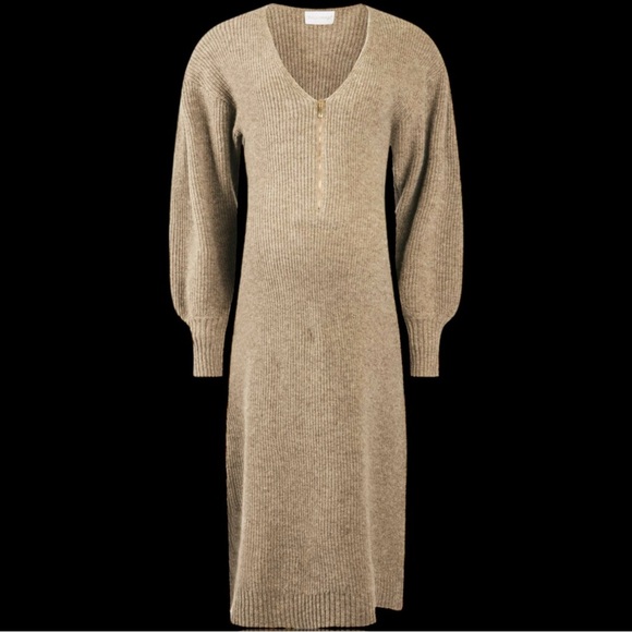 NWOT Emilia George ‘Eva’ Long Sleeve Merino Wool-Blend Maternity Sweater Dress S - Picture 1 of 16
